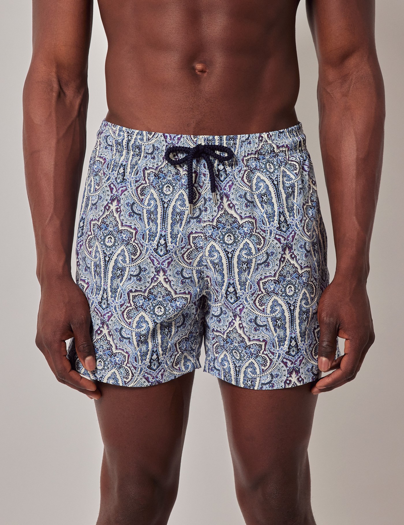 Hawes & Curtis Badehose | Blau Weiß Paisley Size: XXL