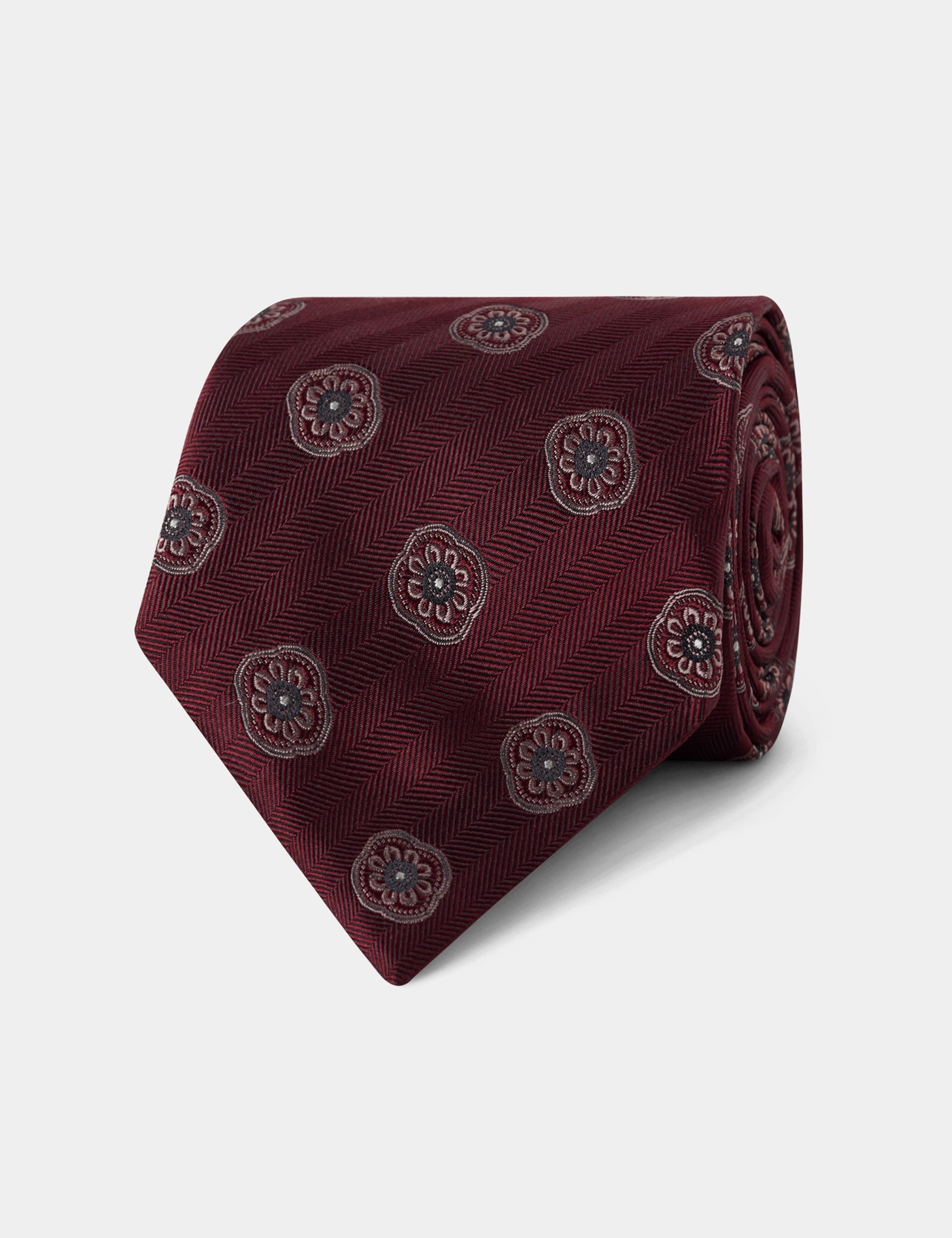 Hawes & Curtis Rote Geometrische Fischgrat 1913 Krawatte Size: Einheitsgröße