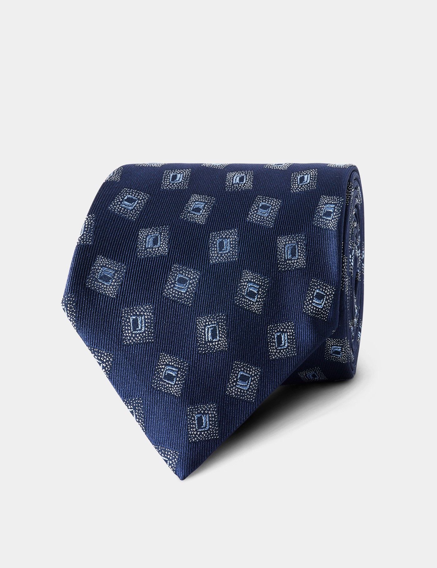 Hawes & Curtis Blaue Jacquard Geometrische 1913 Krawatte Size: Einheitsgröße