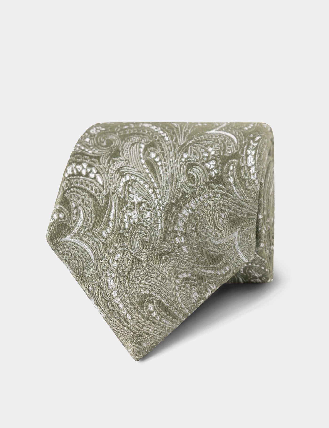 Hawes & Curtis Salbeigrüne Paisley Krawatte Size: Einheitsgröße