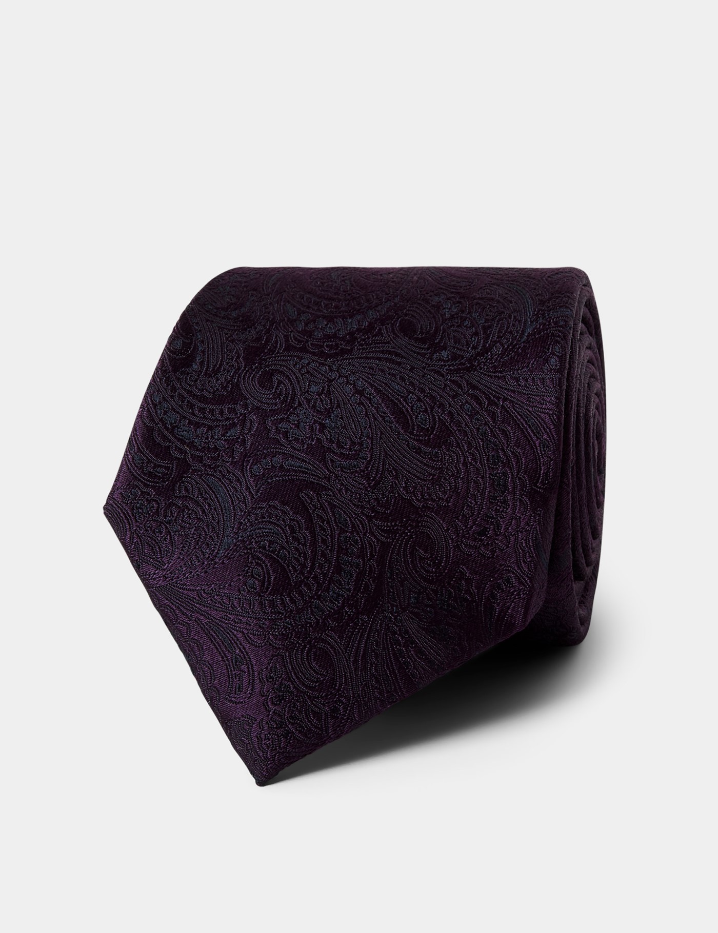 Hawes & Curtis Pflaumenfarbene Paisley Krawatte Size: Einheitsgröße