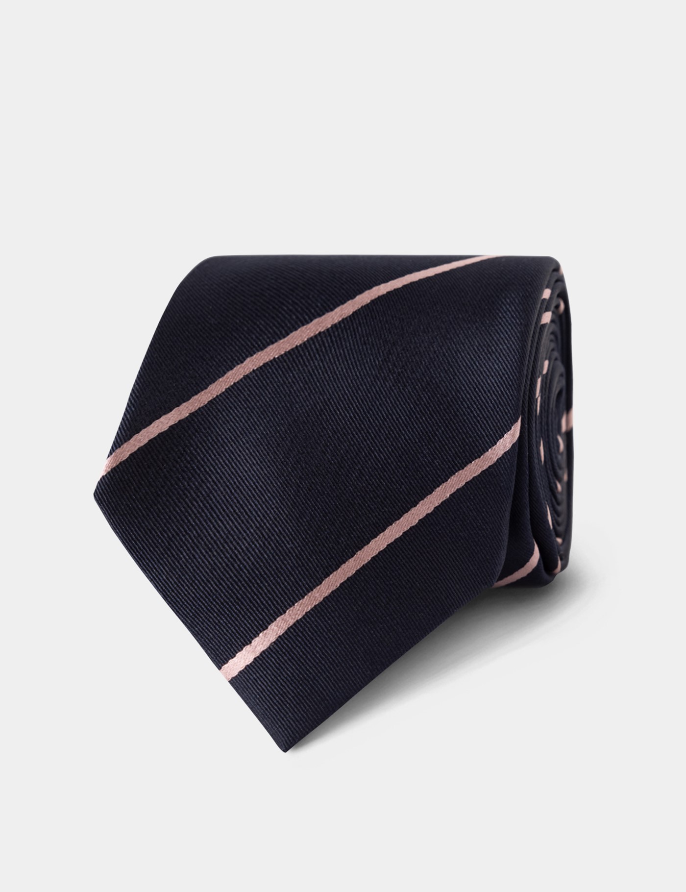 Hawes & Curtis Marineblau & Rosa Gestreifte Repp Krawatte Size: Einheitsgröße