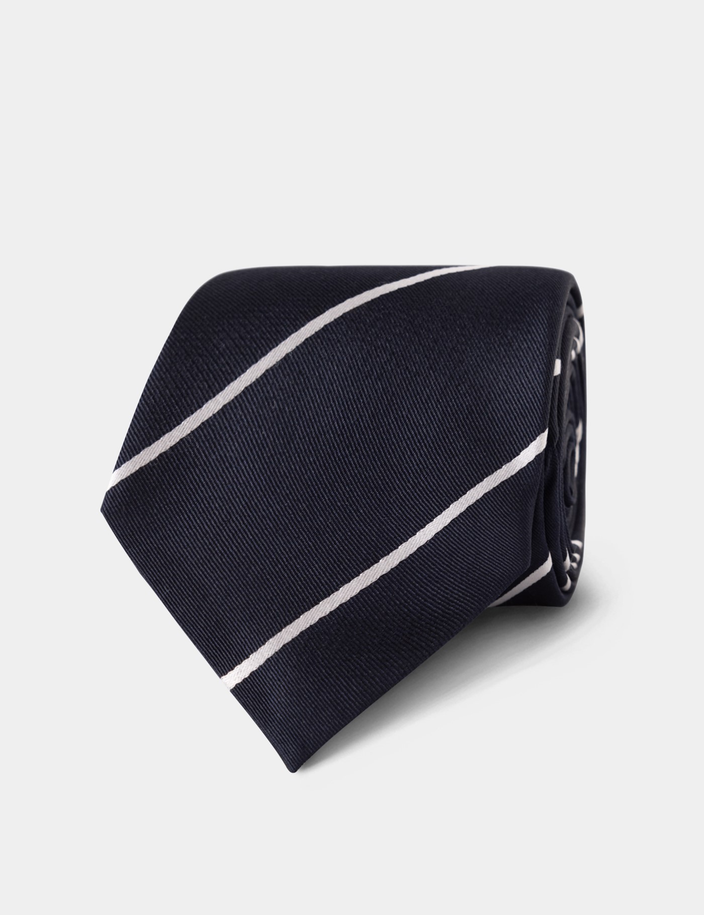 Hawes & Curtis Marineblau & Weiß Gestreifte Repp Krawatte Size: Einheitsgröße