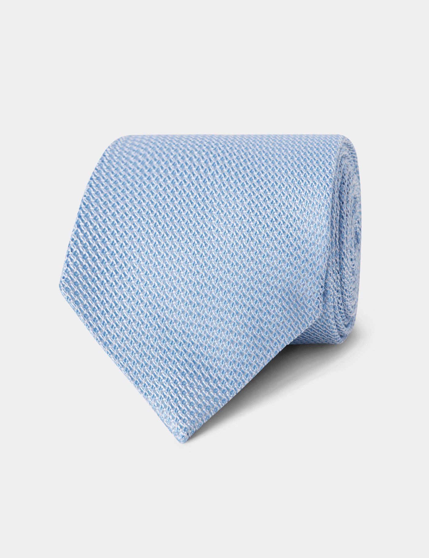 Hawes & Curtis Himmelblaue Grenadine Krawatte | Italienische Seide | 1913 Kollektion Size: Einheitsgröße