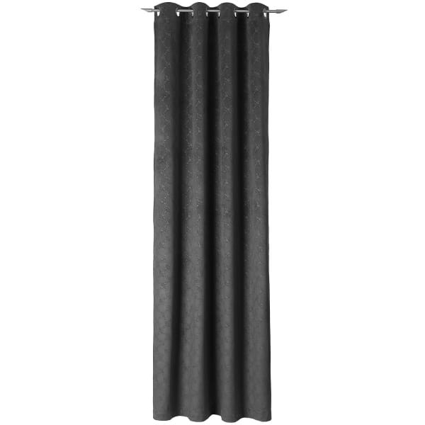 JOOP! Vorhang Gardine Emboss mit Ösen - Größe: 140x250 cm - Farbe: Anthrazit - 012