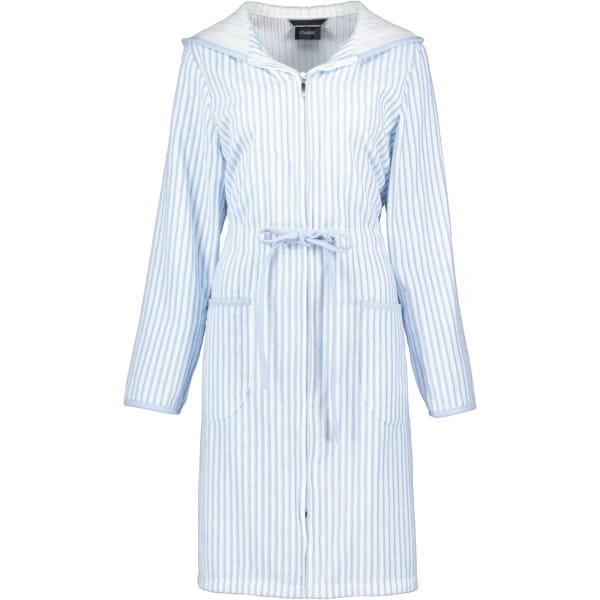 Cawö - Damen Bademantel kurz Kapuze TG RV 6416 - Farbe: mittelblau - 11 - S