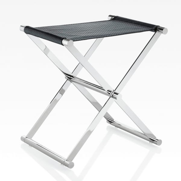 JOOP! BATHLINE - Hocker Lederoptik geprägt - Farbe: Schwarz/Chrom