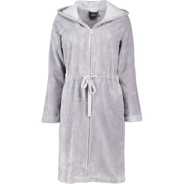 Cawö Home - Damen Bademantel Kurz Kapuze 822 - Farbe: graphit - 73