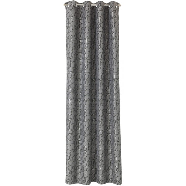 JOOP! Vorhang Gardine Ornament mit Ösen - Größe: 140x250 cm - Farbe: Anthrazit - 012
