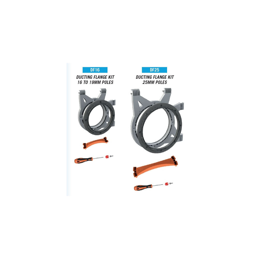 Secret Jardin Ducting Flange Kit für 16mm - 19mm Stangen inkl Cuttingtool