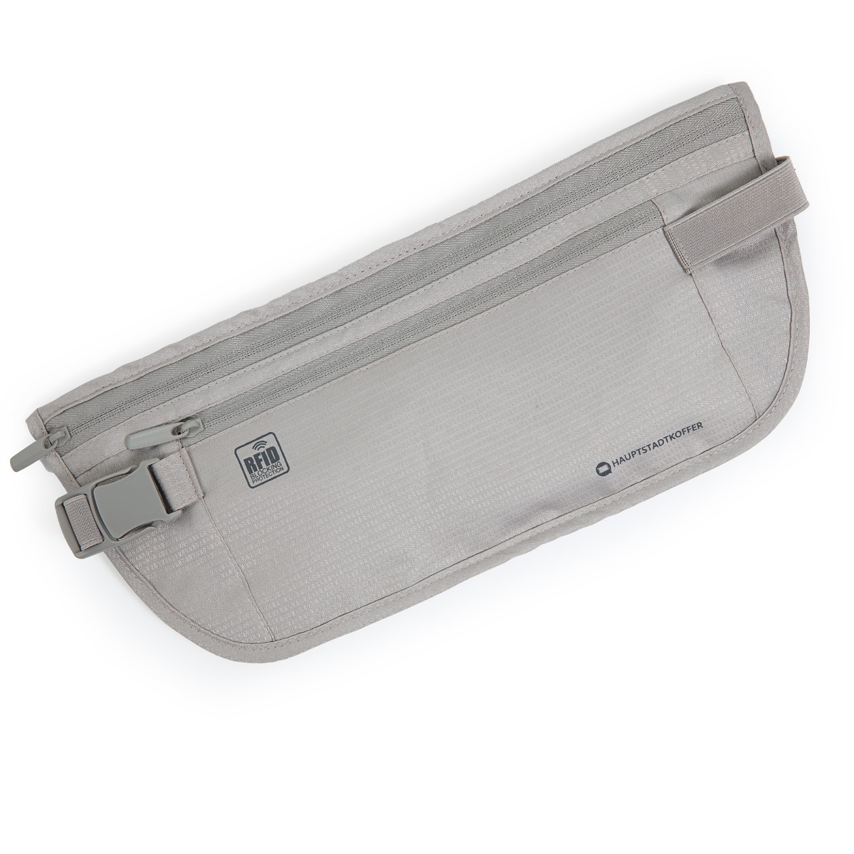 Bauchtasche, Gürteltasche, Hüfttasche mit RFID-Schutz, Secured Waist Pouch, Bauch Reisetasche, Sicherheitsbauchtasche, Reisebauchtasche, Grau