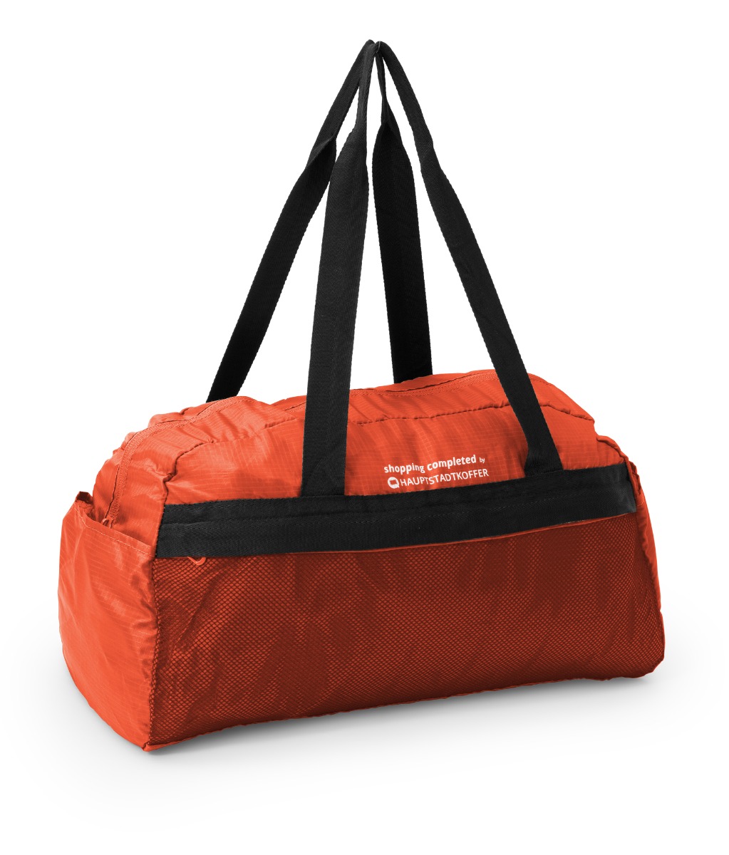 Faltbare Reisetasche, kleine Reisetasche faltbar, Sporttasche klein, foldable travel bag small, 19 Liter, Orange