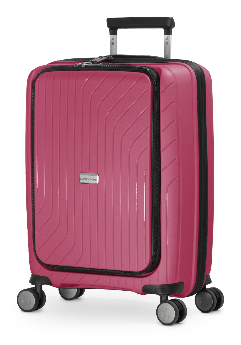 TXL - Handgepäck Koffer, Laptopfach, Business Trolley, Reisekoffer, Hartschale, 55 cm, 40 Liter, Berry