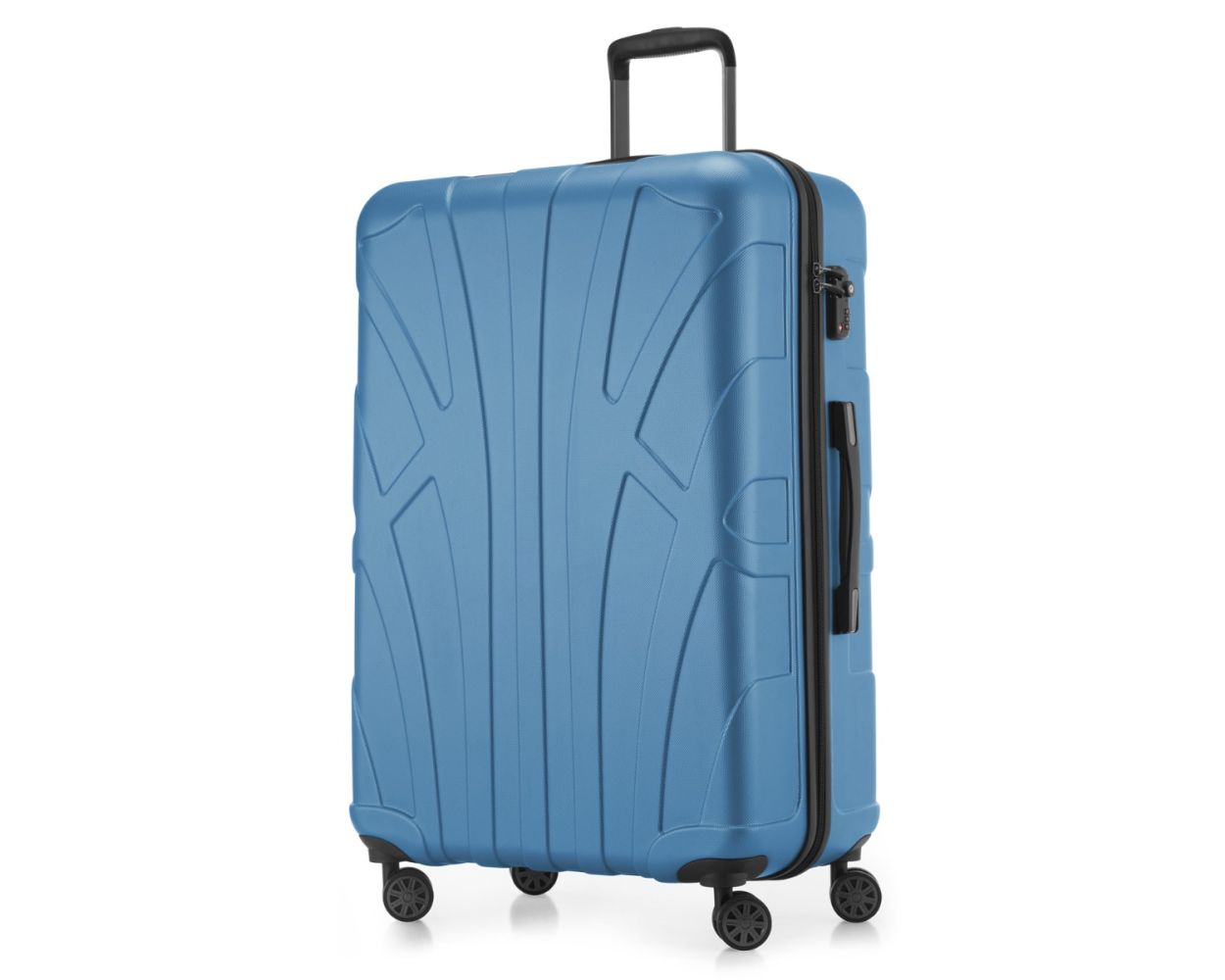 Suitline -  Großer Reisekoffer mit Erweiterung, Trolley Hartschale matt, 4 Rollen, ABS, TSA, Cyanblau