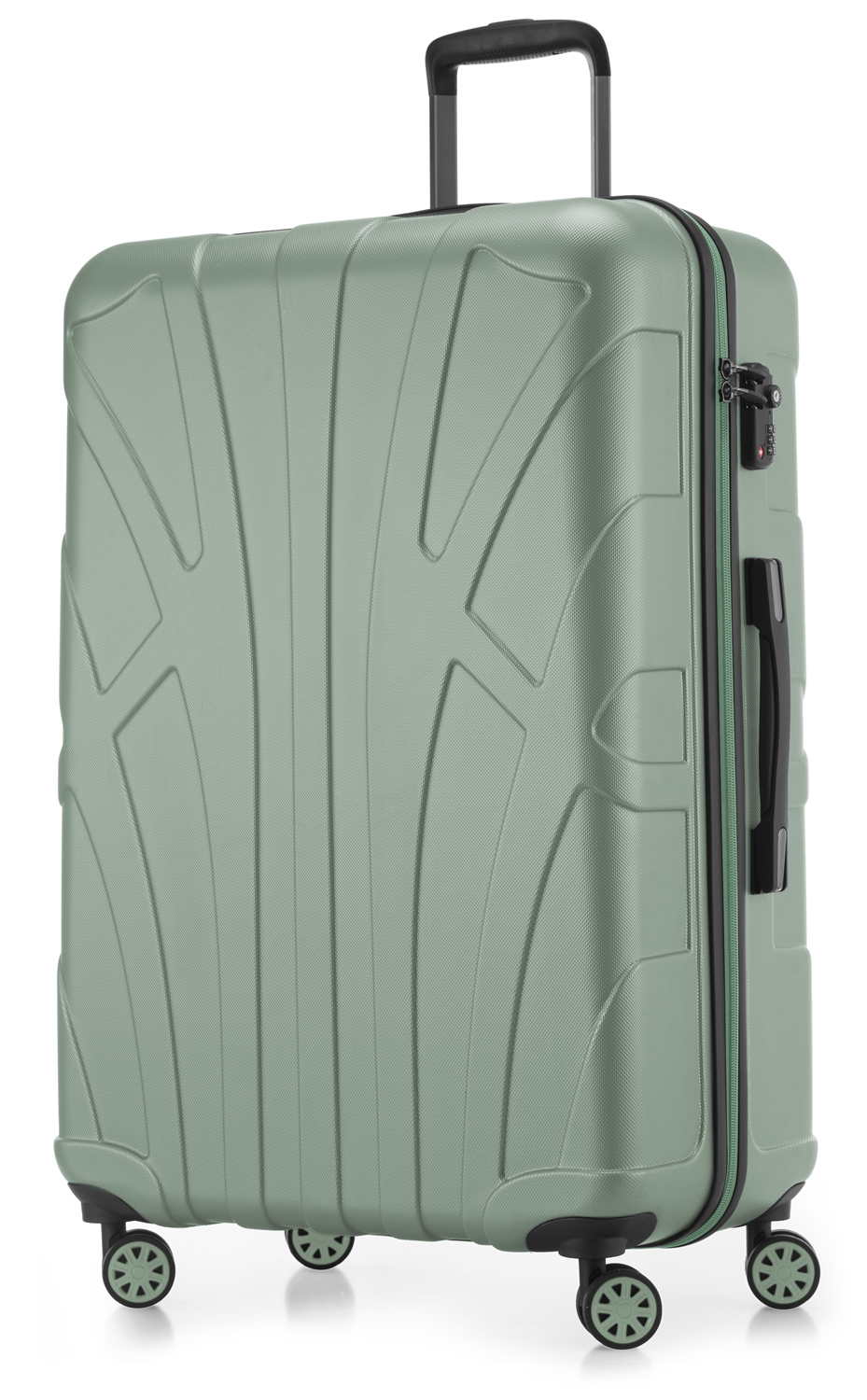 Suitline - Großer Reisekoffer mit Erweiterung, Trolley Hartschale matt, 4 Rollen, ABS, TSA, Mint