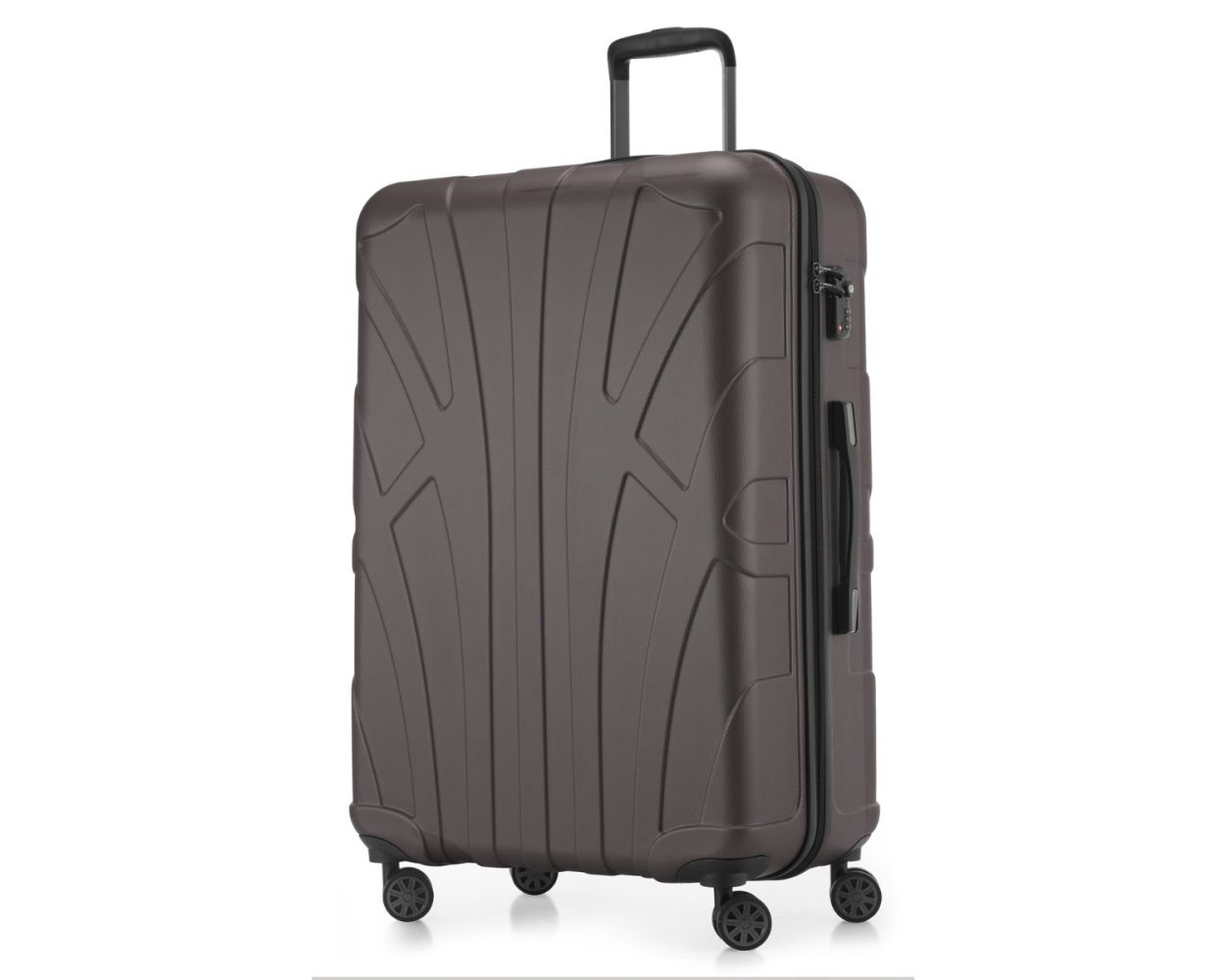 Suitline -  Großer Reisekoffer mit Erweiterung, Trolley Hartschale matt, 4 Rollen, ABS, TSA, Titan