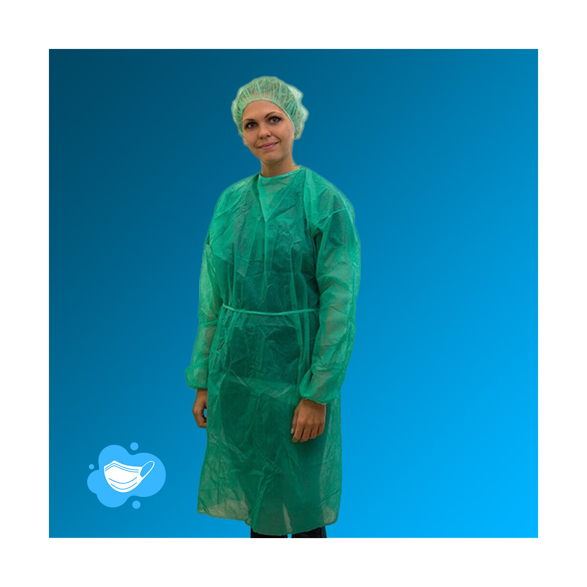 PP Kittel/Mantel grün zum binden von NITRAS - Länge ca. 110cm, 10 Stück je Beutel 1 VE (100 Stück)