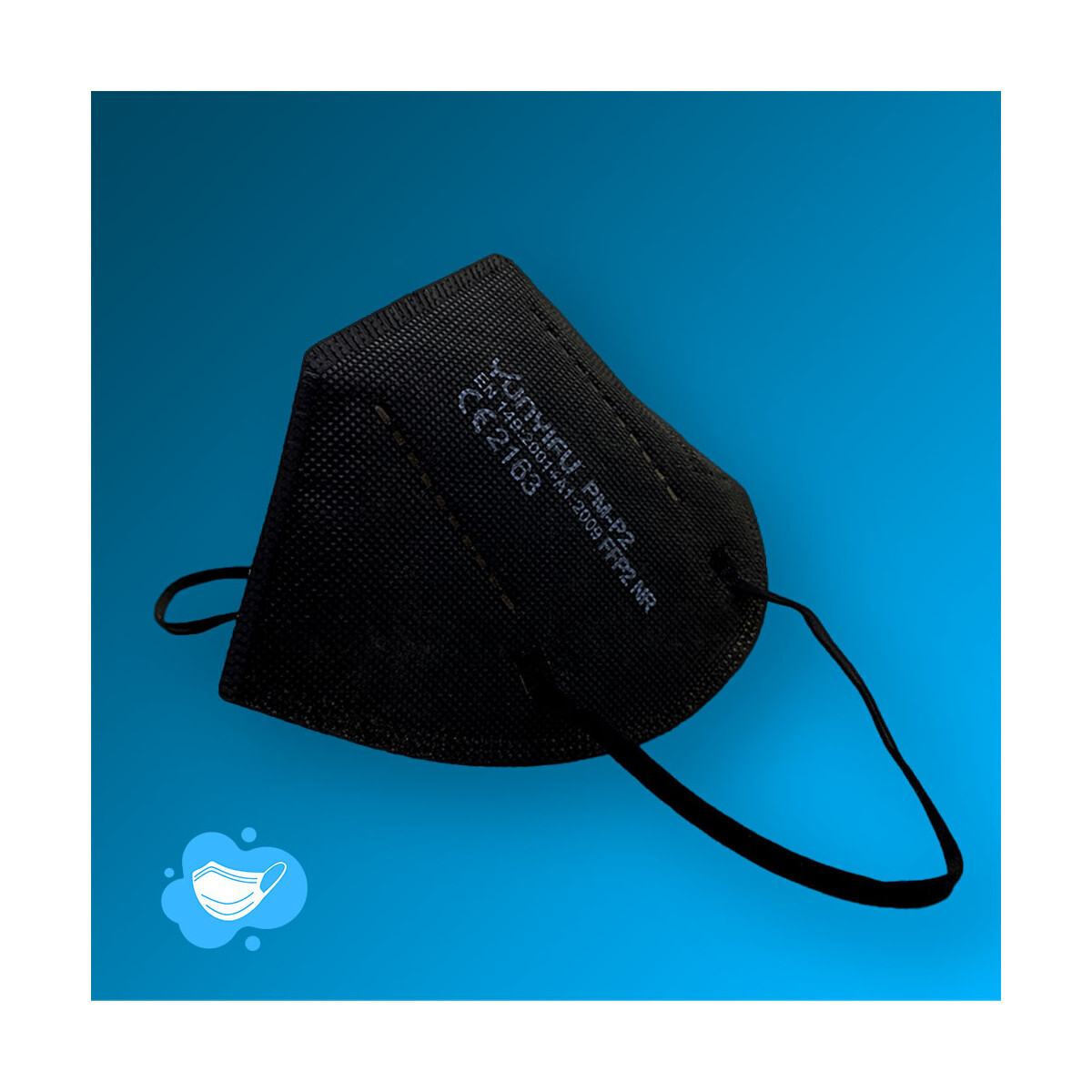 FFP2 Maske In Schwarz von HealthMask / ohne Ventil (CE2195)