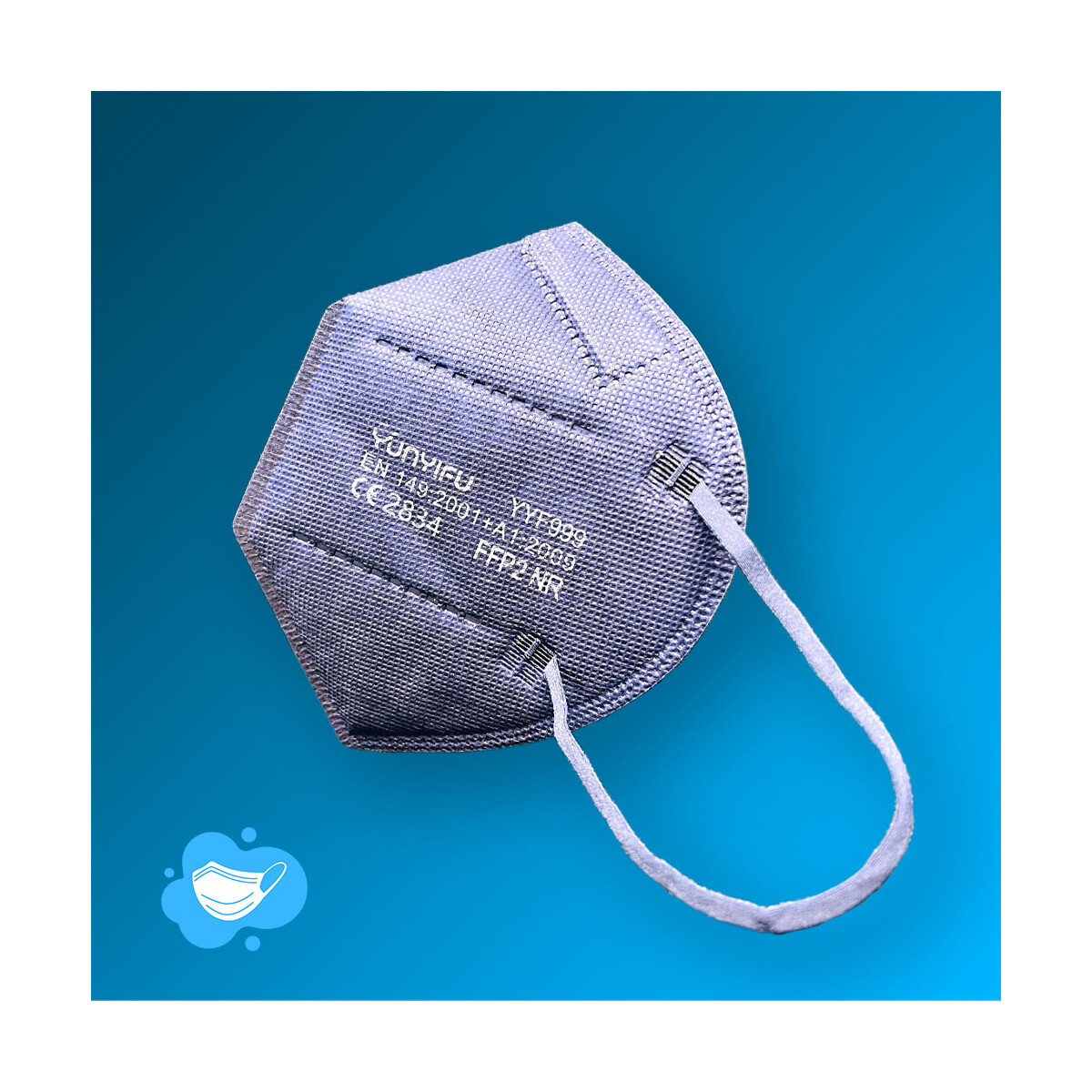 FFP2 Maske In Marine Blau von HealthMask / ohne Ventil (CE2834)