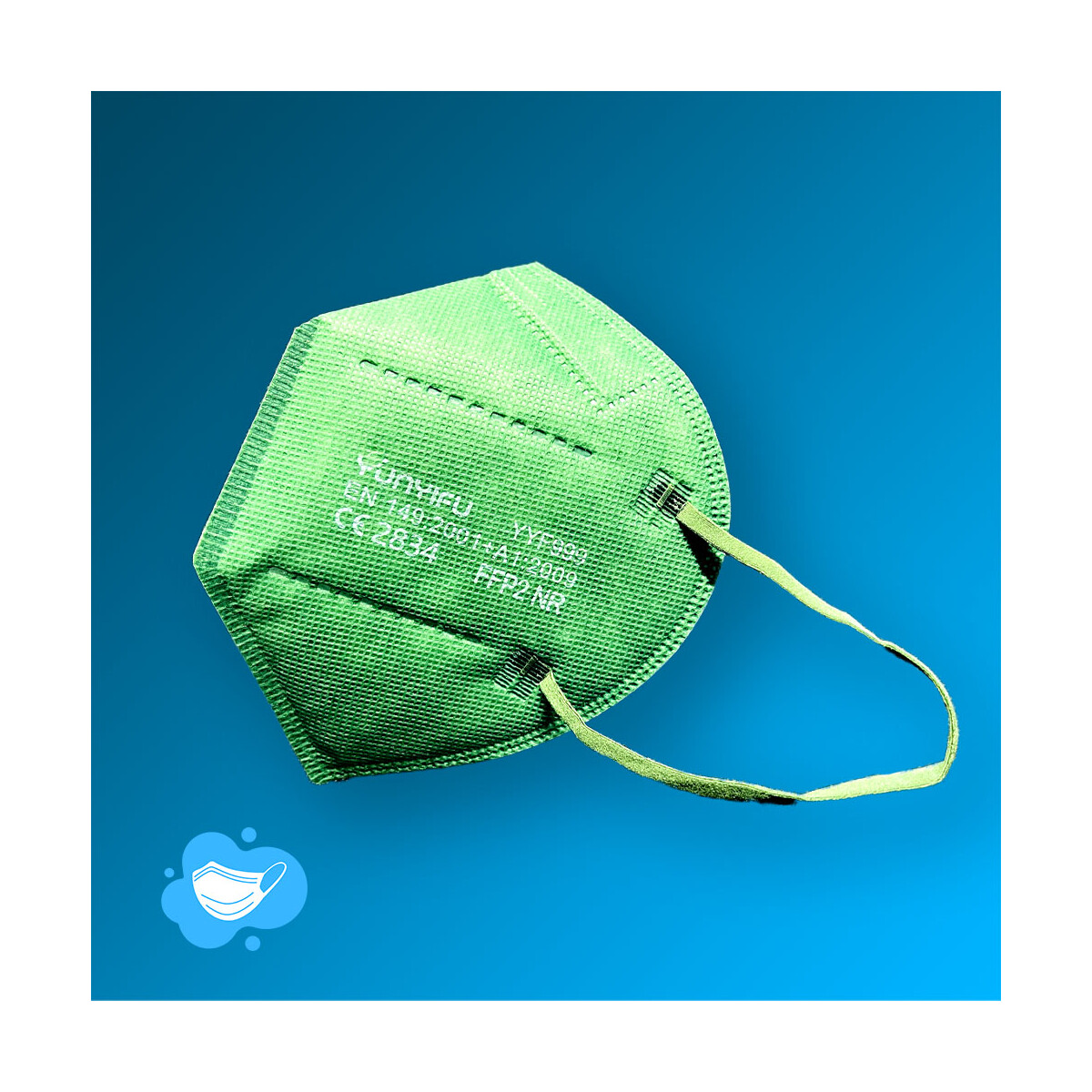 FFP2 Maske In Olivegrün von HealthMask / ohne Ventil (CE2834)