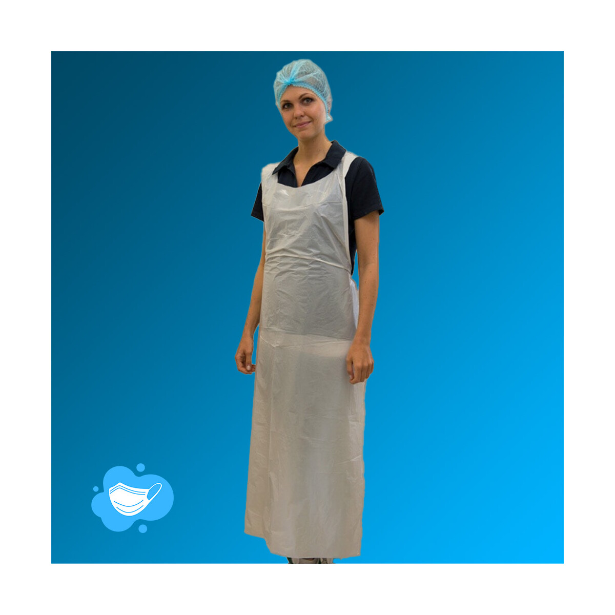 PE Schürze weiß von NITRAS, 80 x 125cm - 50 Stück pro Beutel