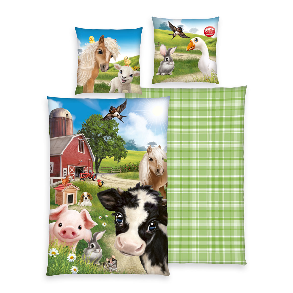 Animal Club Bettwäsche-Set 'Farm World' – 135x200 cm, 100% Baumwolle, Renforcé