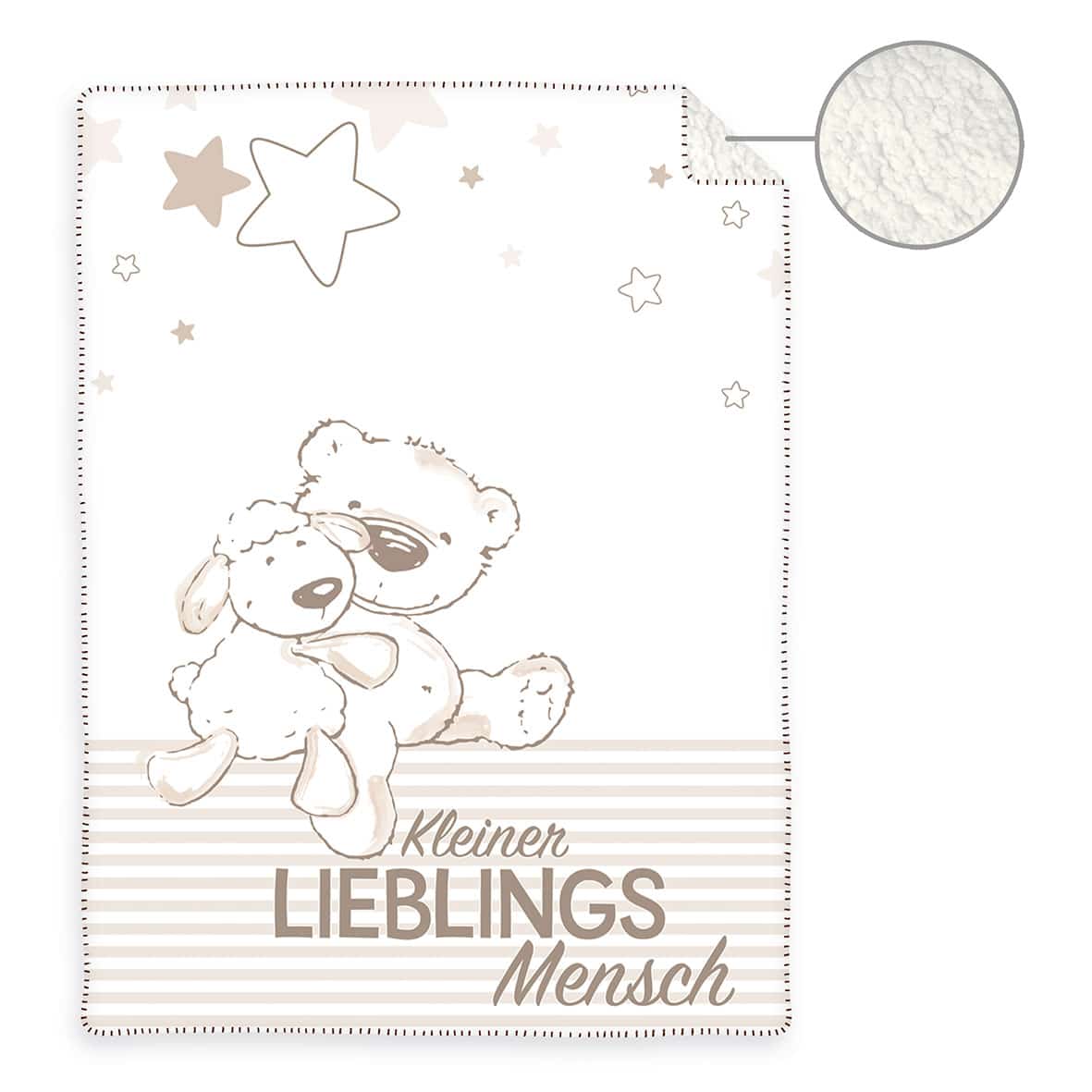 babybest® Wendedecke - 'Kleiner Lieblingsmensch' - 75x100 cm, Soft-Plush