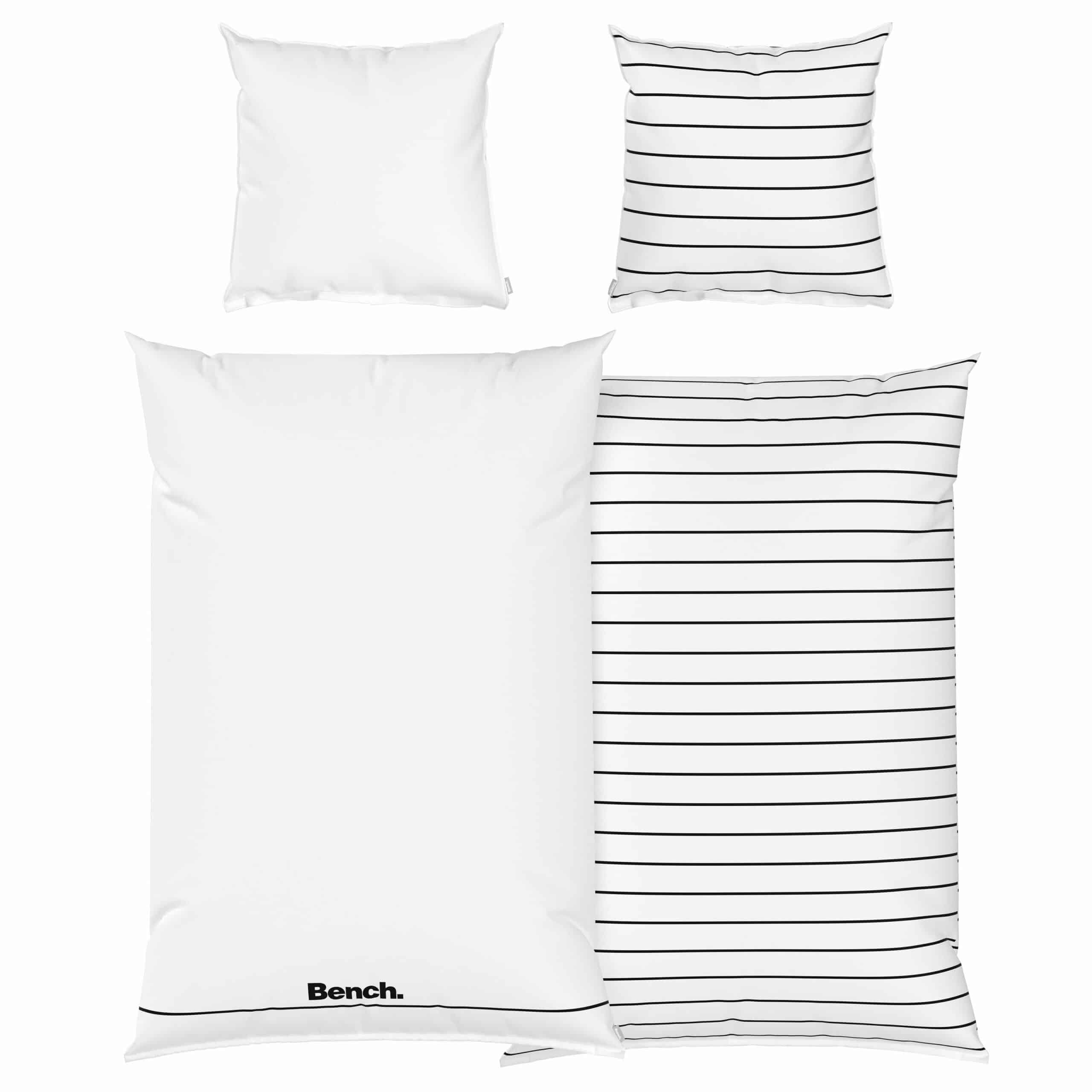 Bench Bettwäsche - Weiß/Gestreift