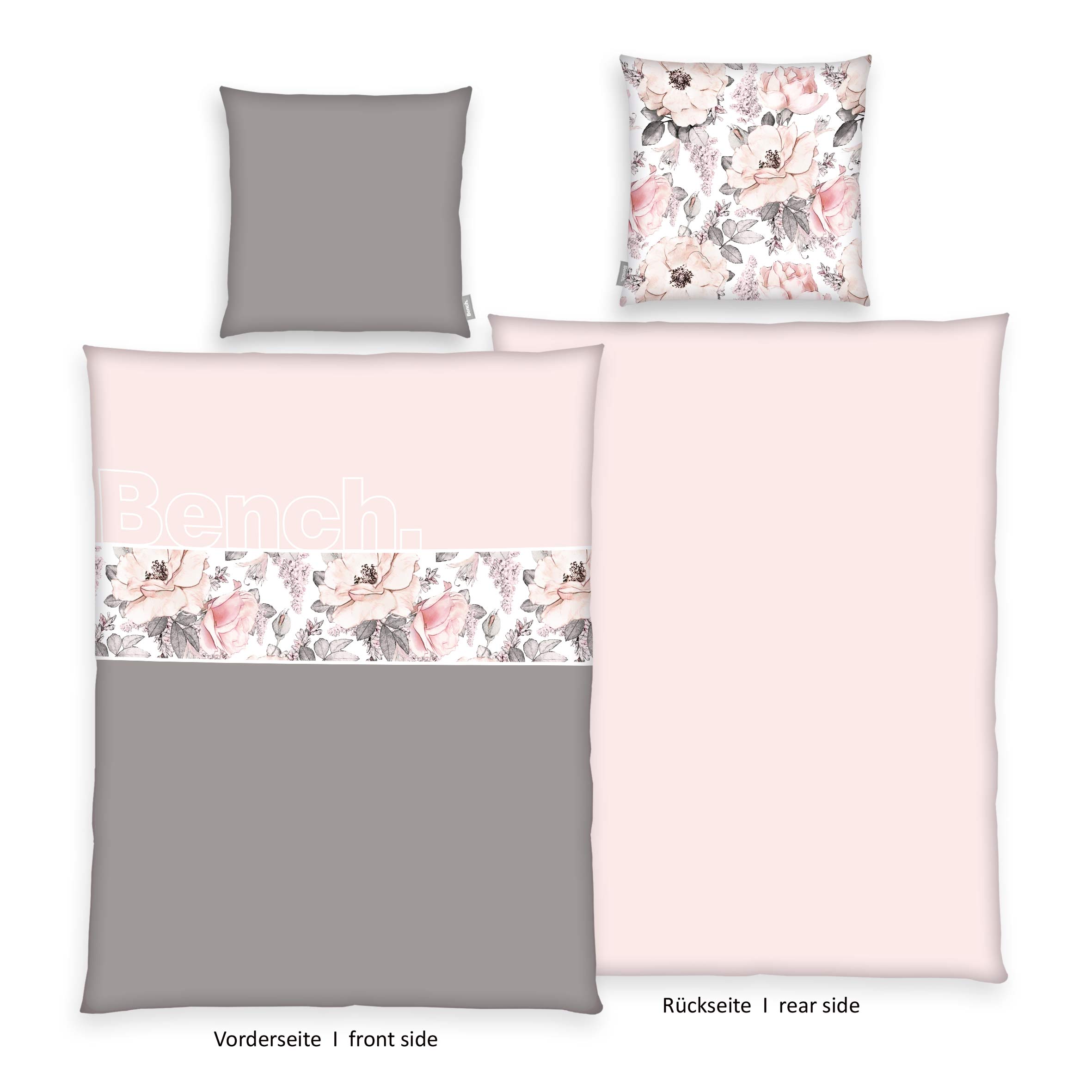 Bench® Bettwäsche-Set 'Blumen' – 135x200, 140x200 oder 155x200 cm, Renforcé