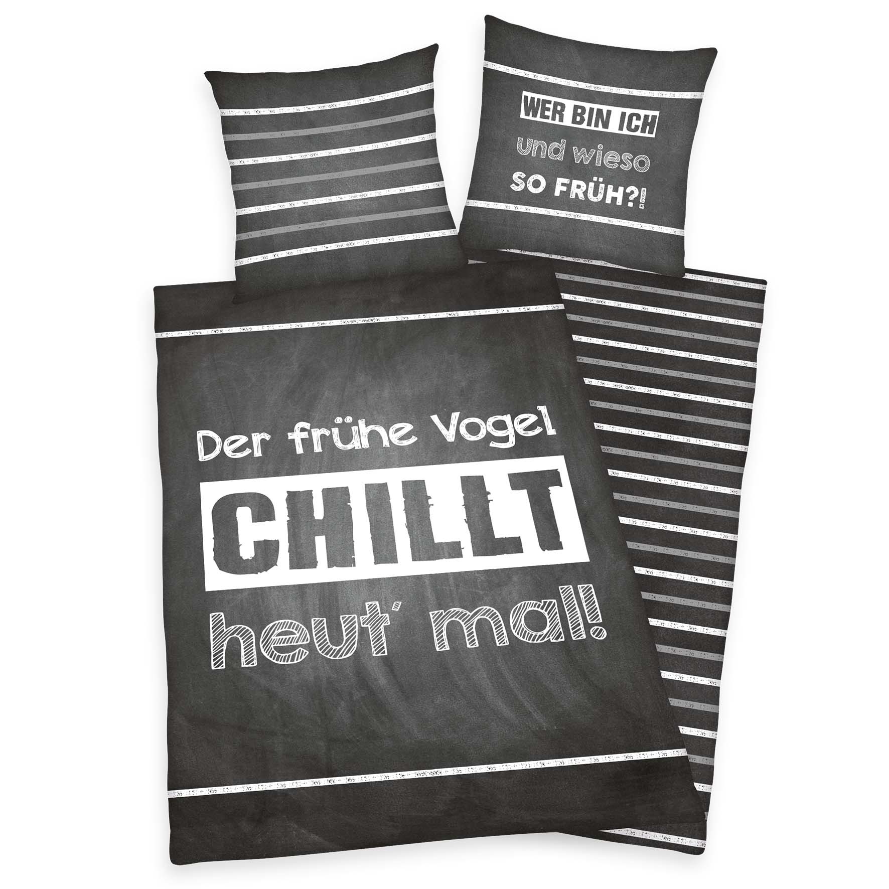 Young Collection Bettwäsche-Set 'Der frühe Vogel' – 135x200 cm, Renforcé