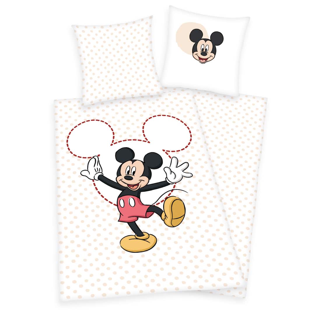 Disney Mickey Mouse Bettwäsche-Set 'Punkte' – 135x200 cm, Linon