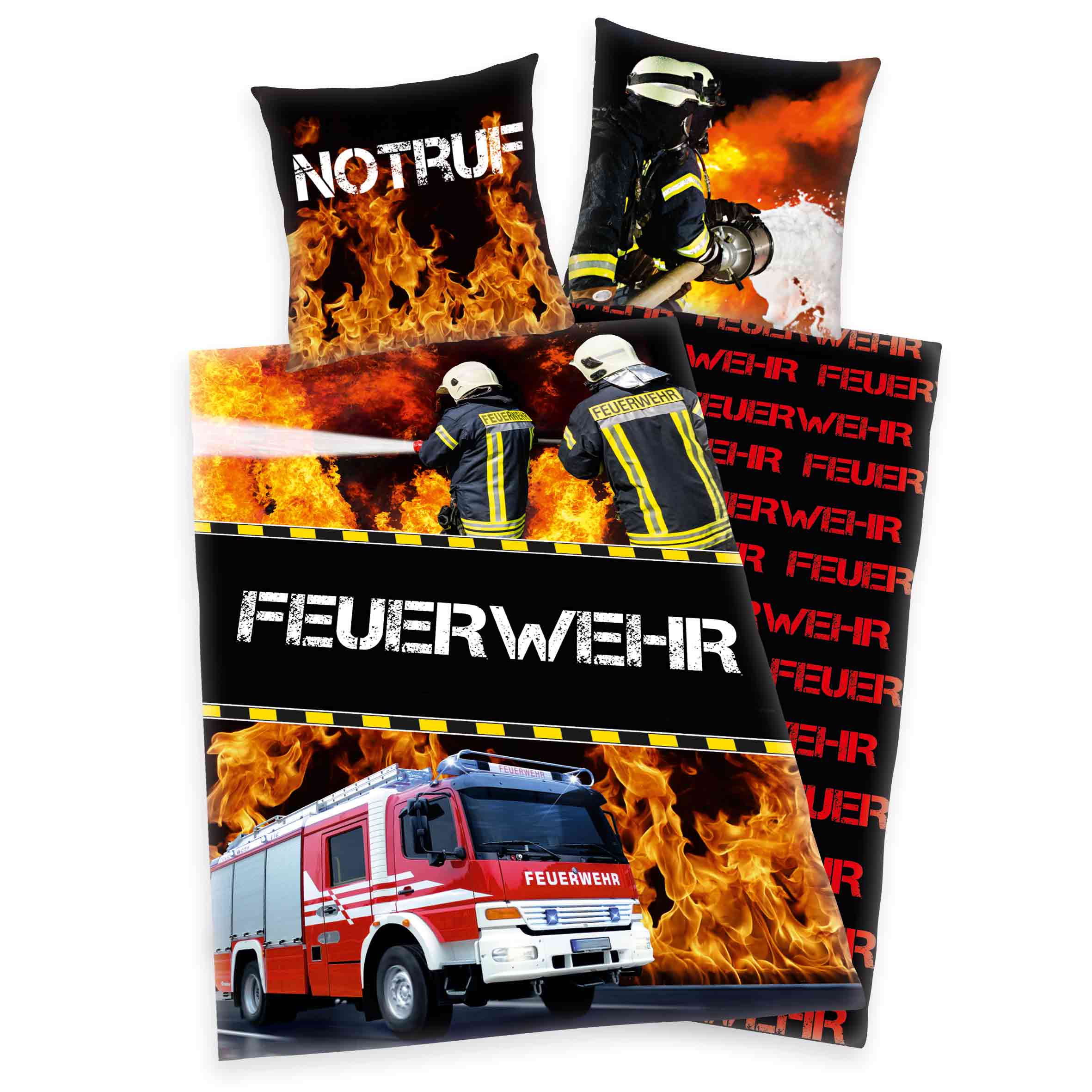 Young Collection Bettwäsche-Set 'Feuerwehr' – 135x200 oder 140x200cm, Renforcé
