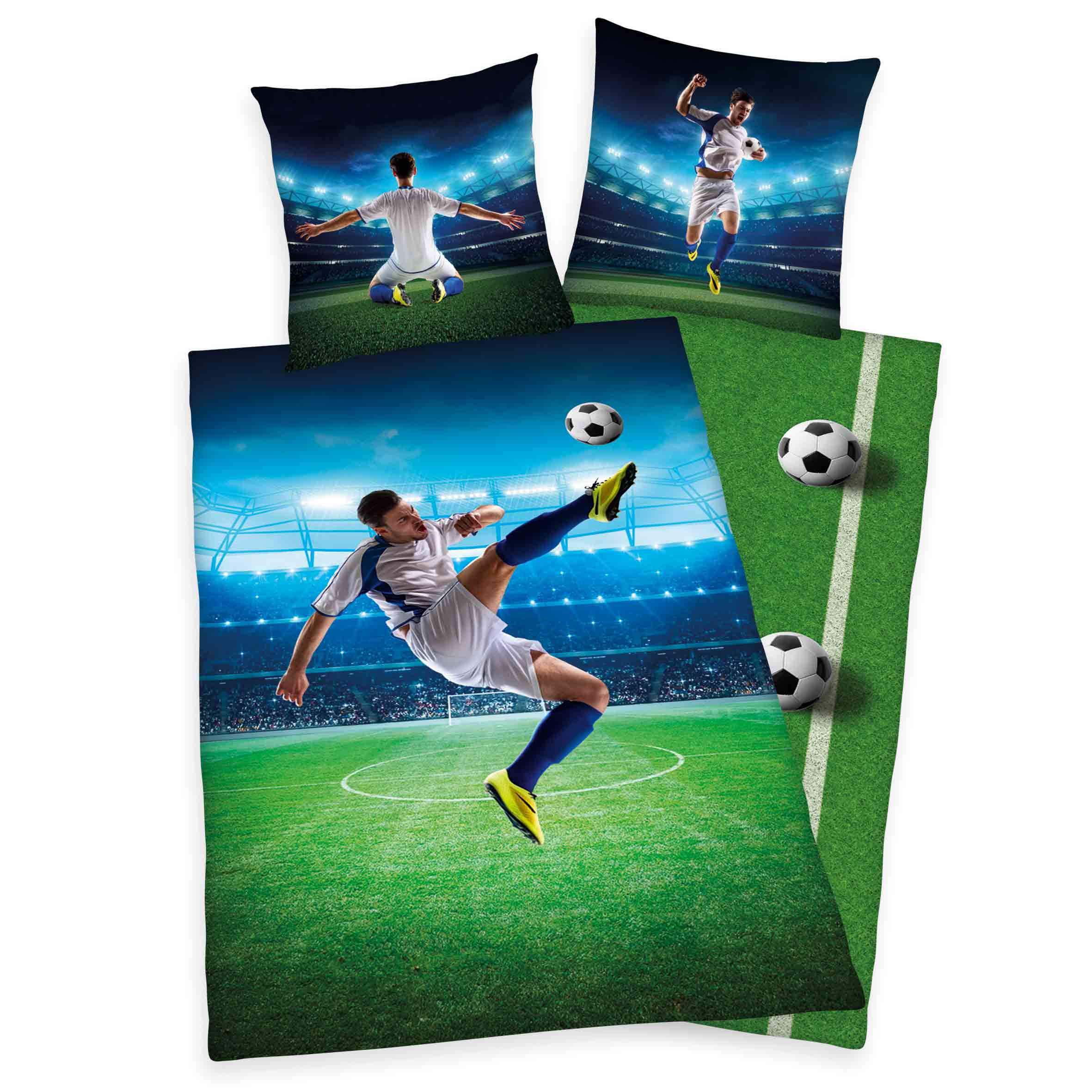 Young Collection Bettwäsche-Set ‘Fußball Fallrückzieher’ – 135×200 oder 140x200 cm, Renforcé