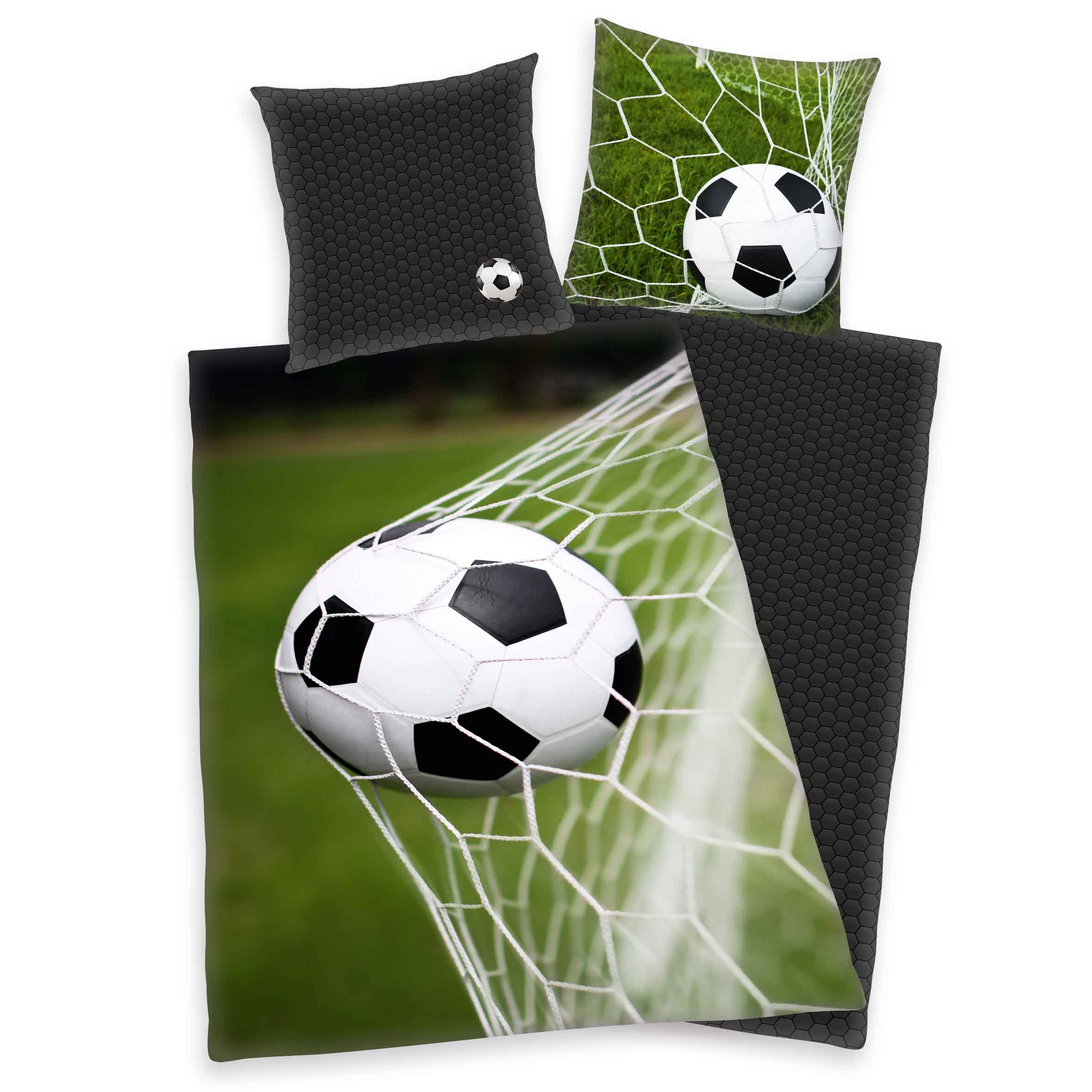 Young Collection Bettwäsche-Set 'Fußball Tor' – 135x200 oder 140x200 cm, Renforcé