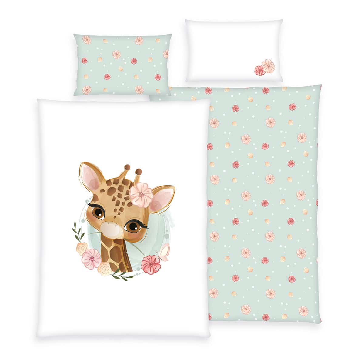 babybest® Bettwäsche-Set 'Giraffe' – 100x135 cm, verschiedene Qualiäten