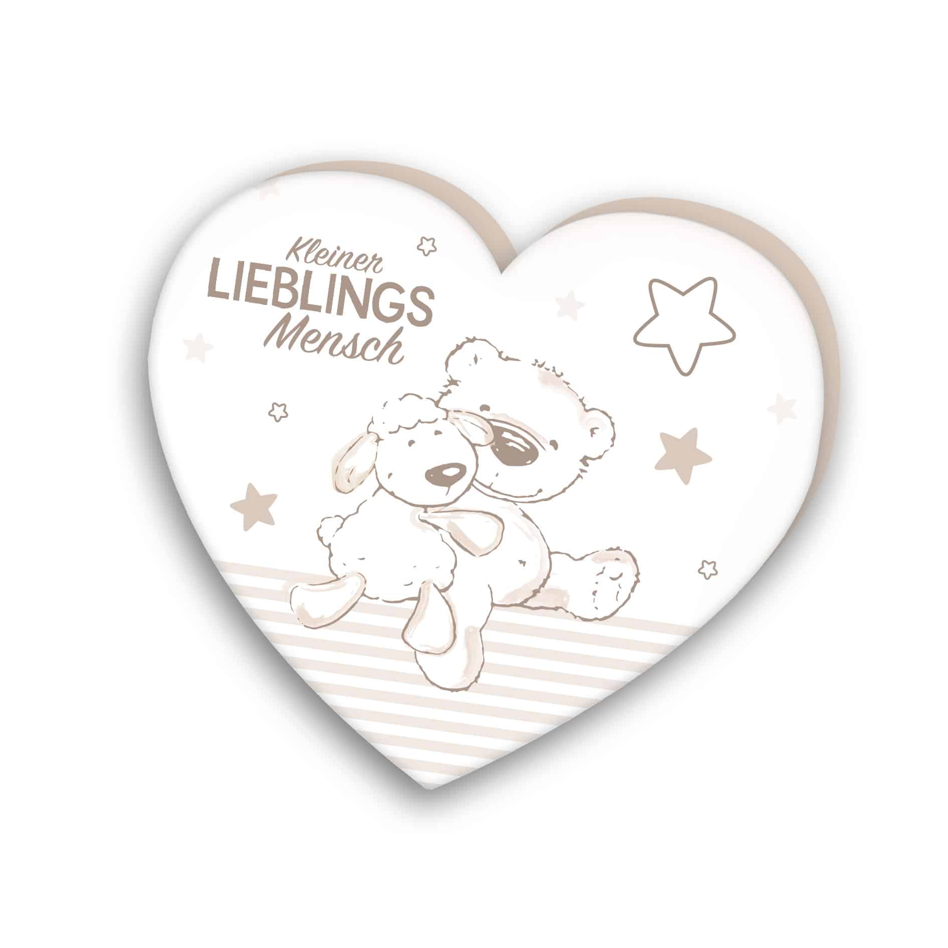 babybest® Herzkissen 'Kleiner Lieblingsmensch' – 33x29 cm