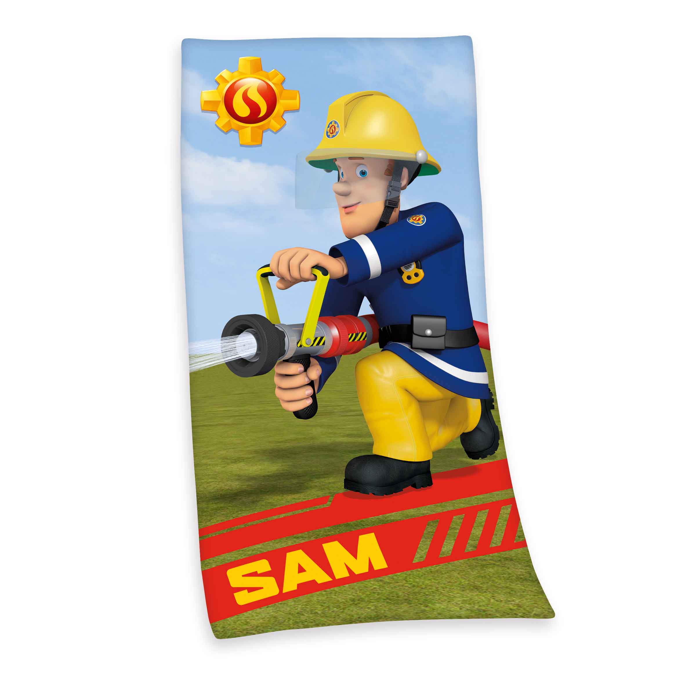 Feuerwehrmann Sam Badetuch 'Sam' – 75x150 cm, 100% Baumwolle