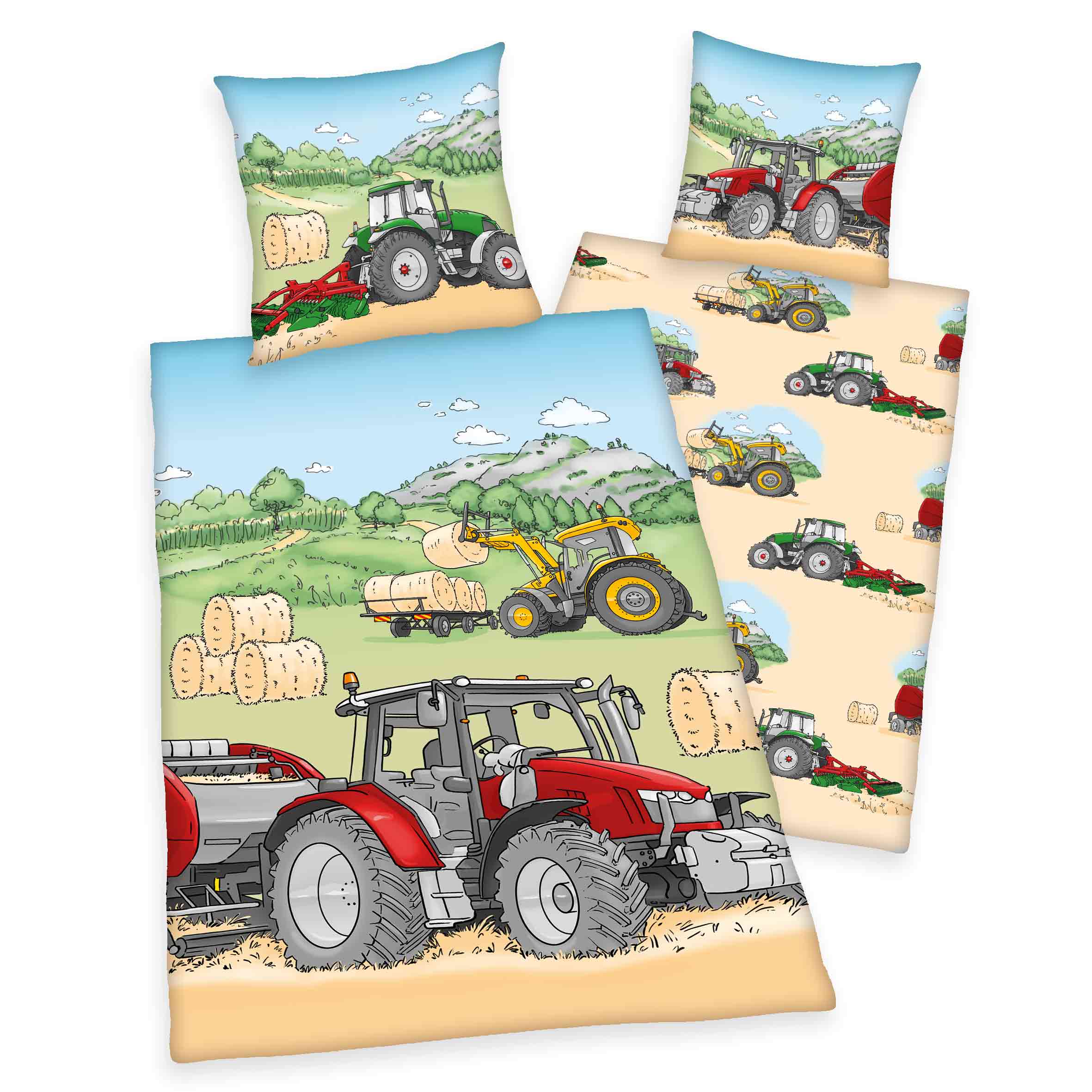 Young Collection Bettwäsche-Set 'Mähdrescher Trecker Traktor' – 135x200 oder 140x200 cm, Renforcé