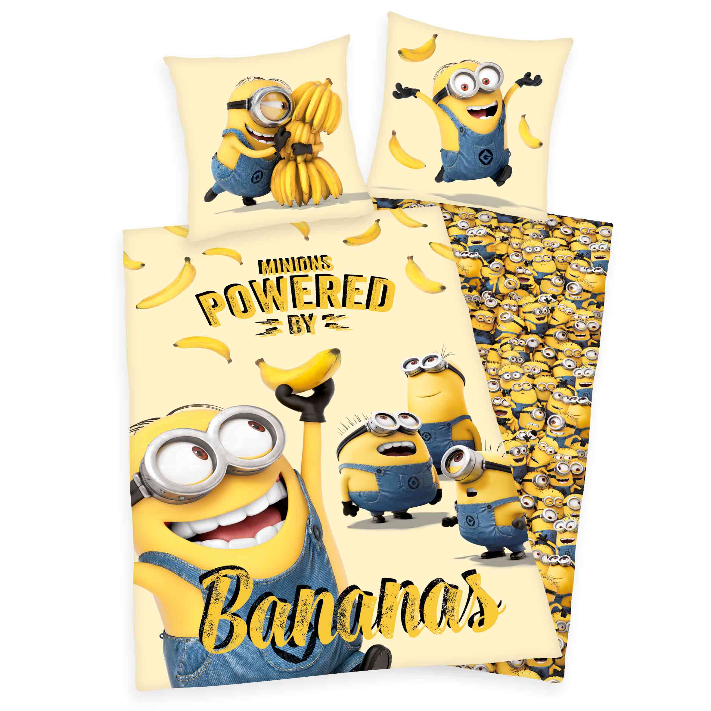 Minions Bettwäsche-Set 'Bananas' – 135x200 cm oder 140x200 cm, Renforcé