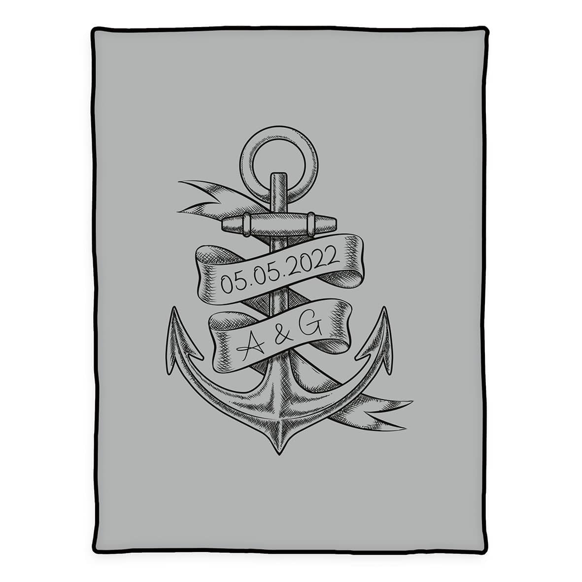 Unicade® personalisierte Kuscheldecke 'Anker' – 150x200 cm, Made in Germany