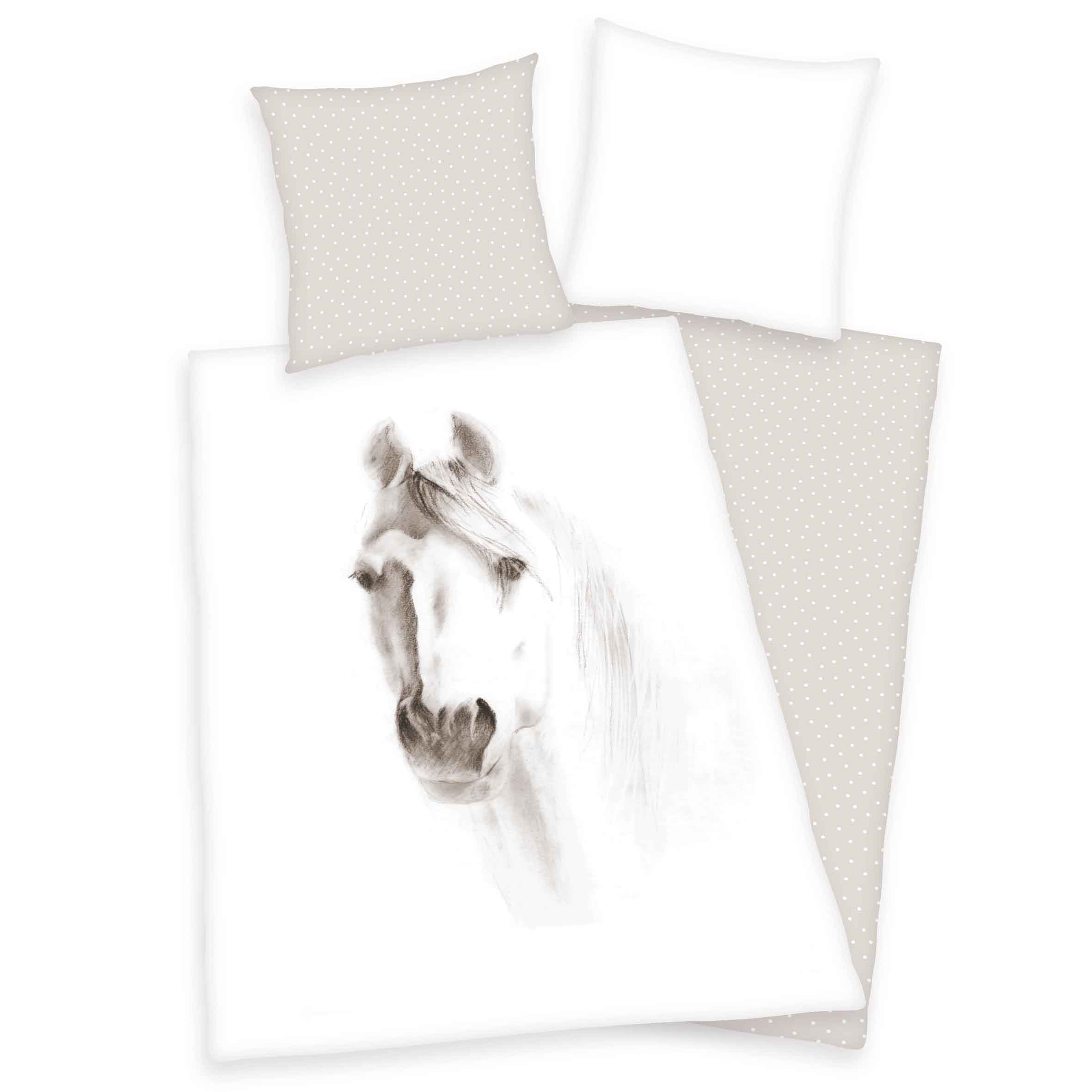 Young Collection Bettwäsche-Set 'Pferd' – 135x200 oder 140x200 cm, Renforcé