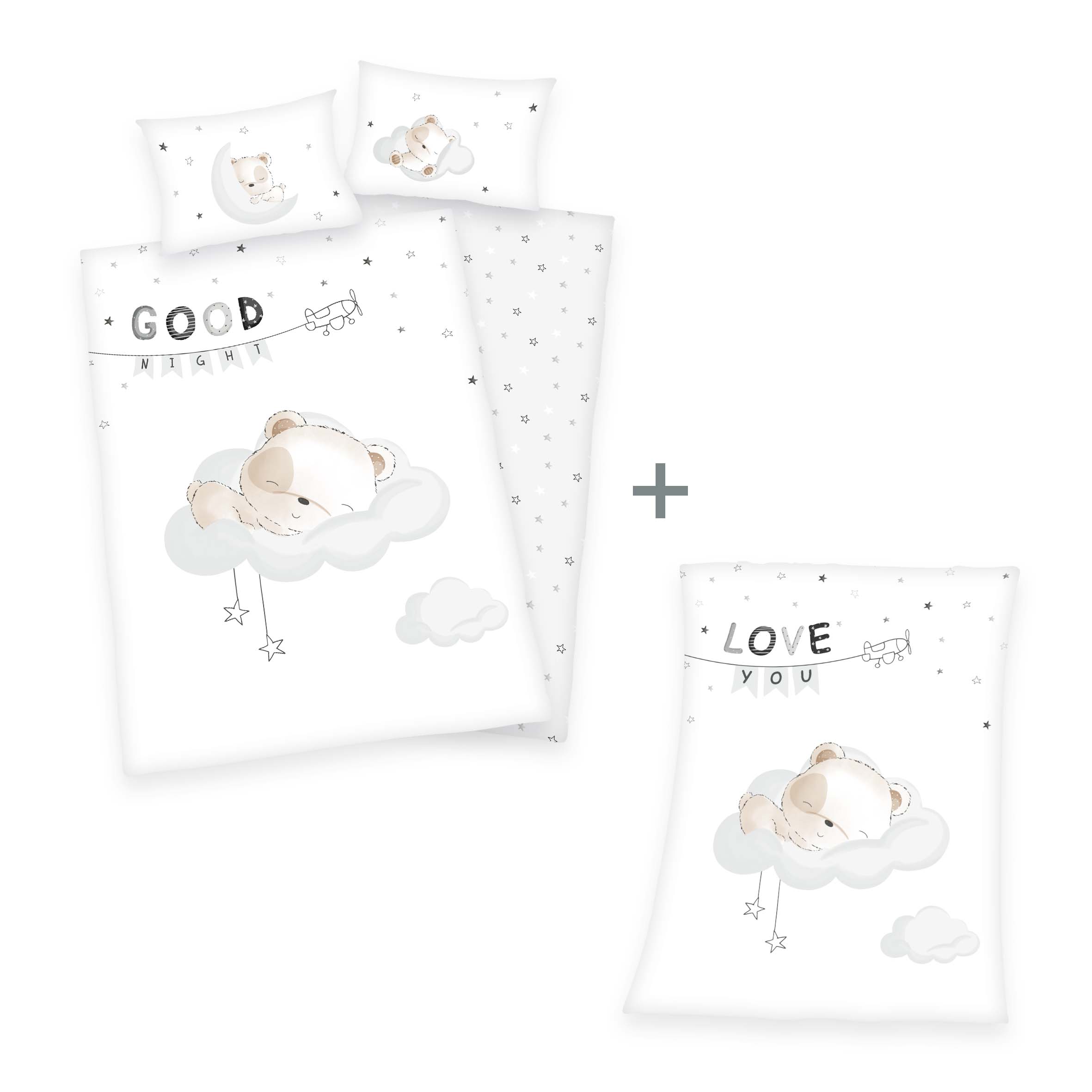 Produktset Sleeping little bear Bettwäsche und Decke