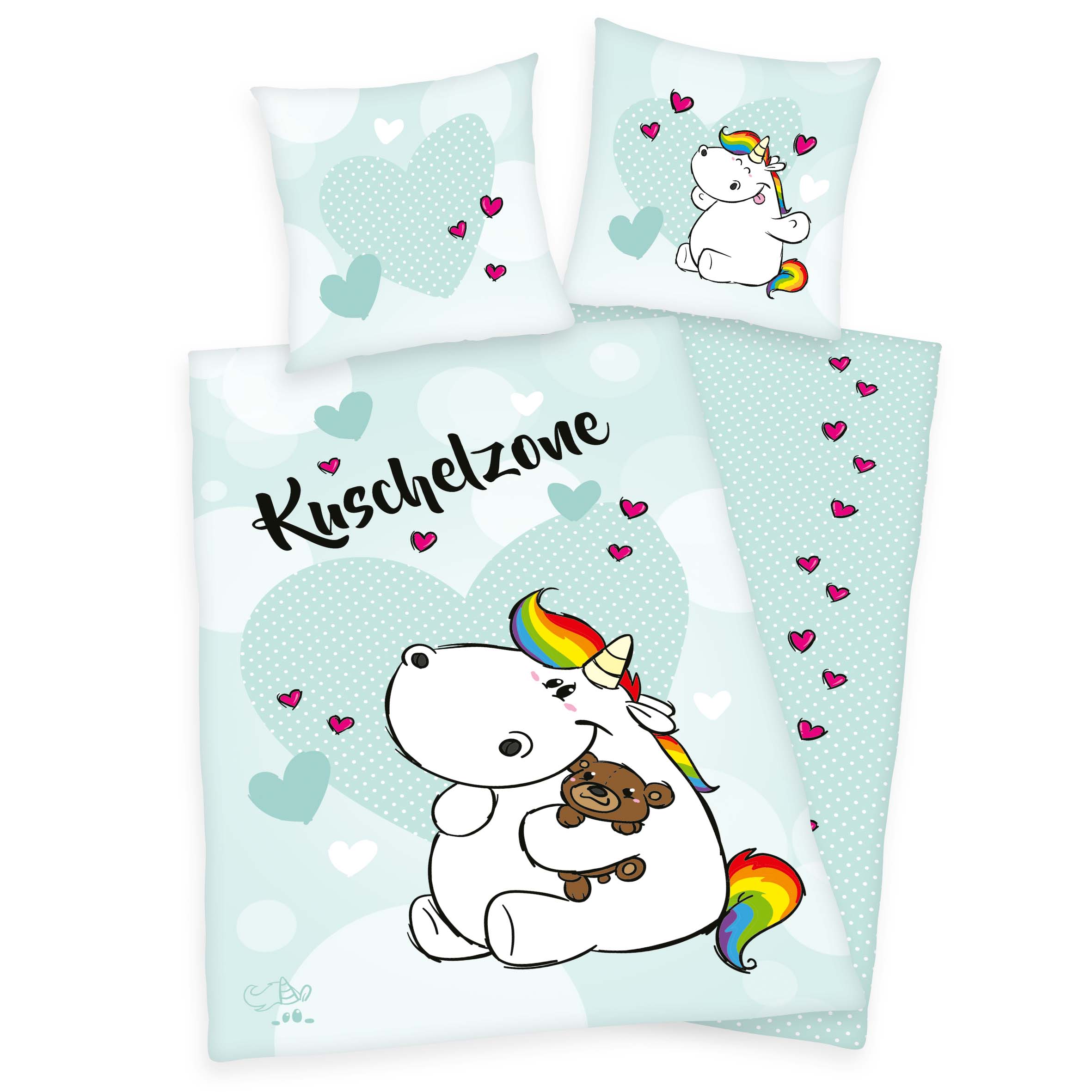 Pummeleinhorn Bettwäsche-Set 'Kuschelzone' – 135x200 oder 140x200 cm, Renforcé