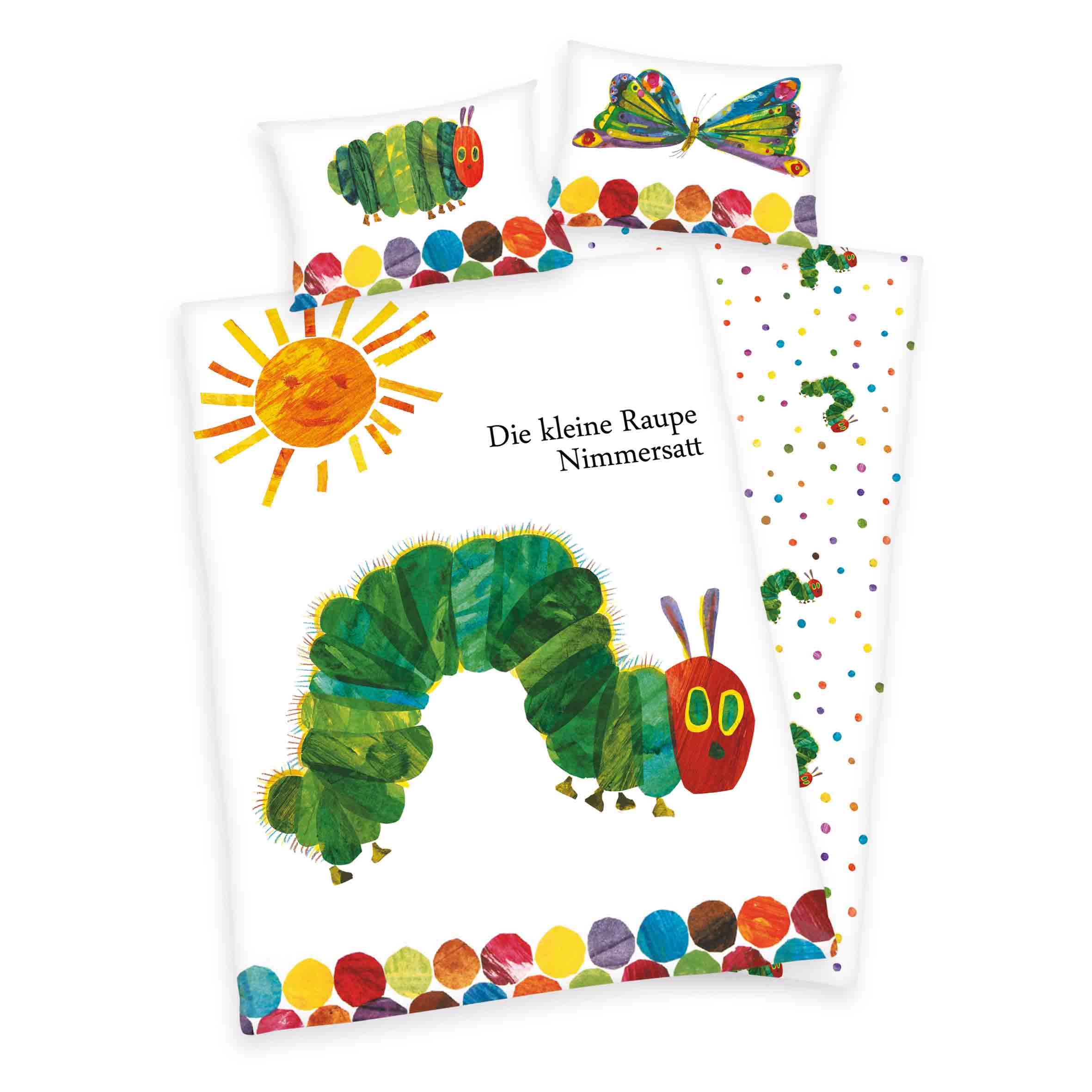 Raupe Nimmersatt Kleinkind-Bettwäsche-Set 'Evergreen' – 100x135 cm, Renforcé