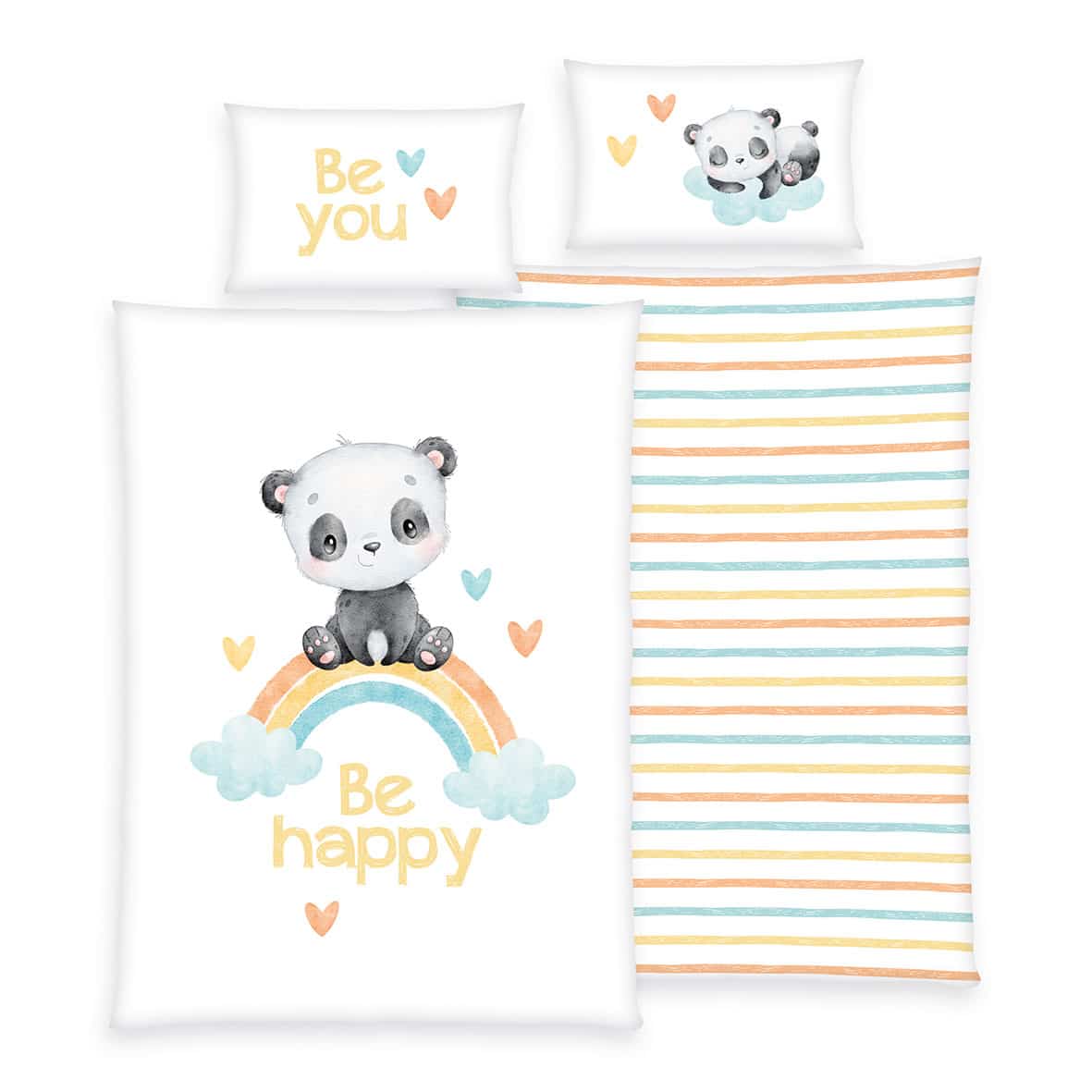 babybest® Bettwäsche - Regenbogen Panda