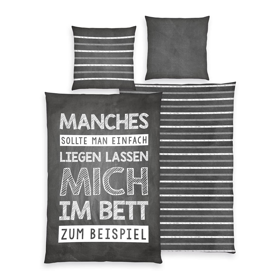 Young Collection Bettwäsche-Set 'Manches sollte man liegen lassen' – 135x200 cm, Renforcé