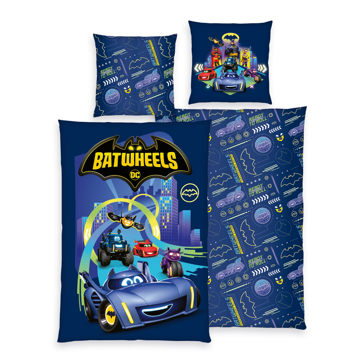 Batwheels Bettwäsche-Set 'Ready to Roll' – 135x200 cm, Renforcé