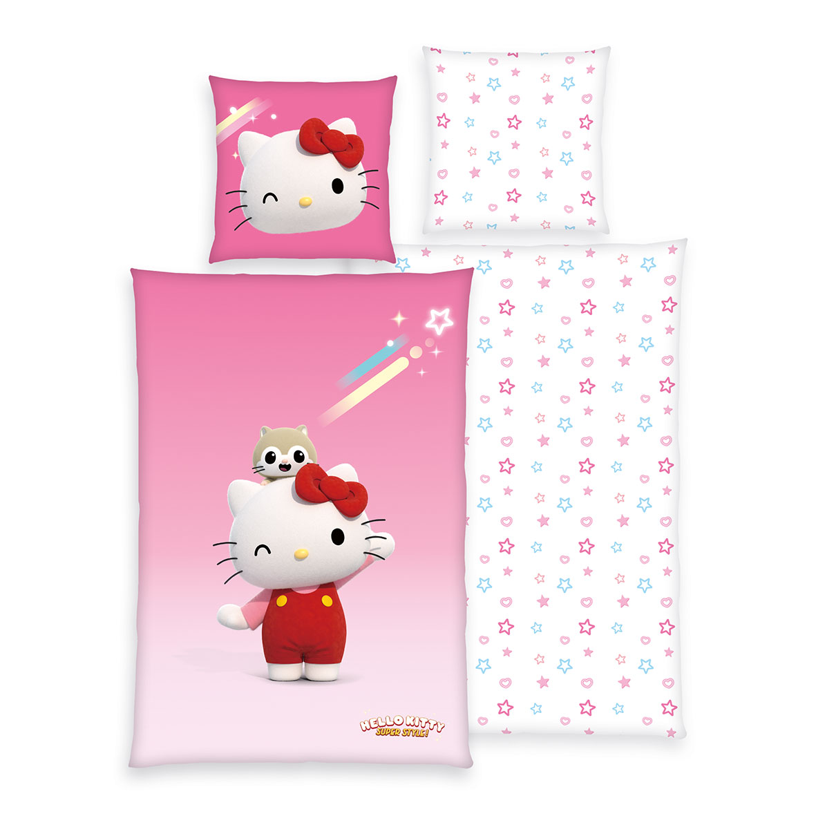 Hello Kitty Bettwäsche-Set 'Super Style' – 135x200 cm, Renforcé