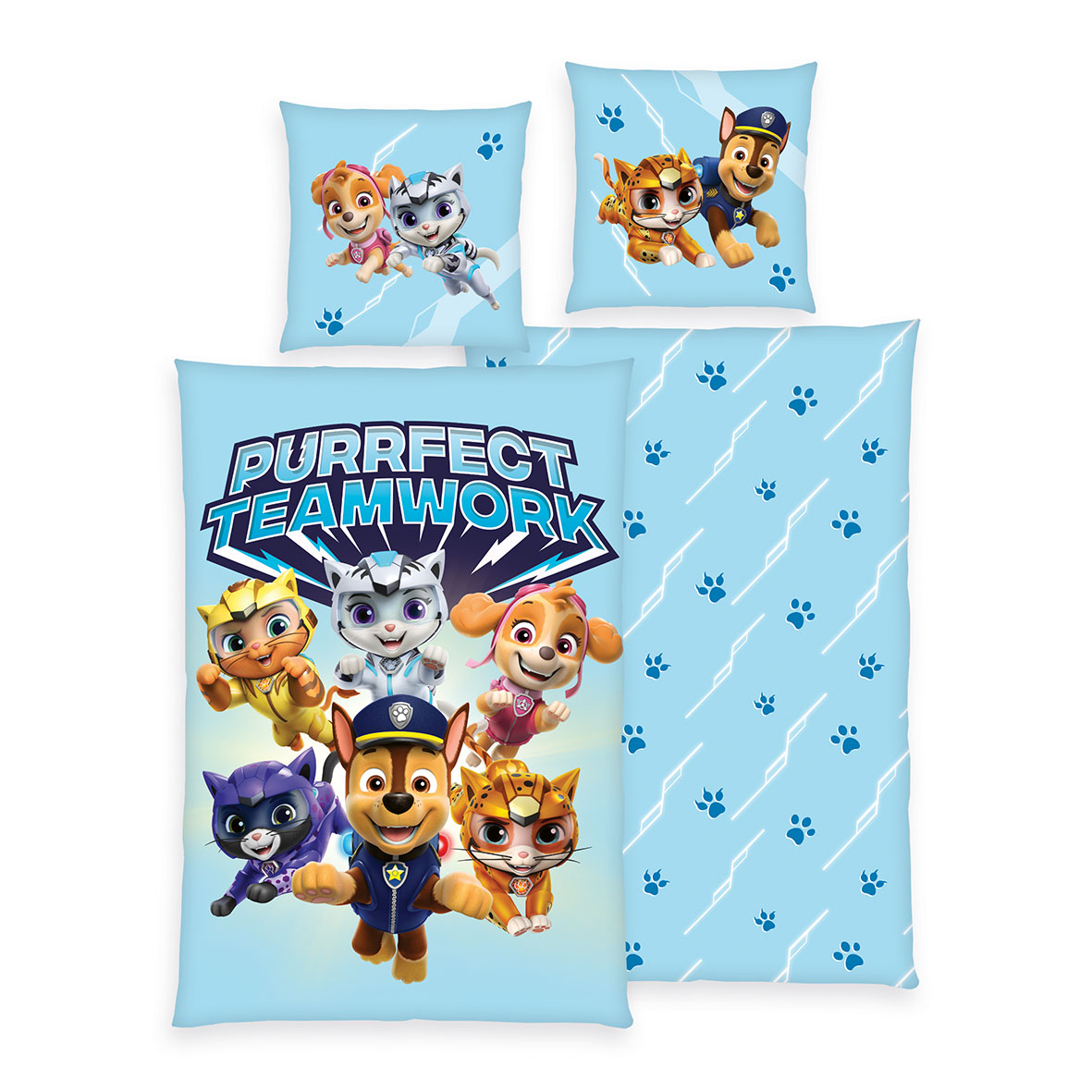 Paw Patrol Bettwäsche-Set 'Catpack Rescues' – 135x200 cm, Renforcé