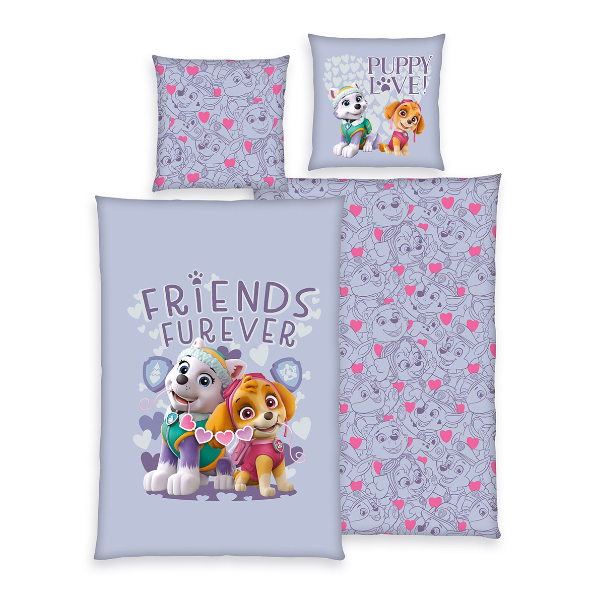 Paw Patrol Bettwäsche-Set 'Puppy Love' – 135x200 cm, Linon